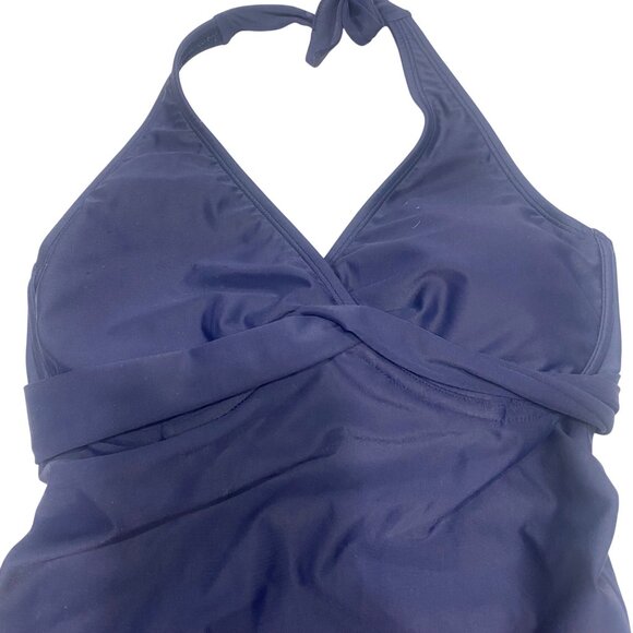 Athleta Navy Halter Tankini Swim Top 32D/DD Wired Bra - Picture 3 of 16